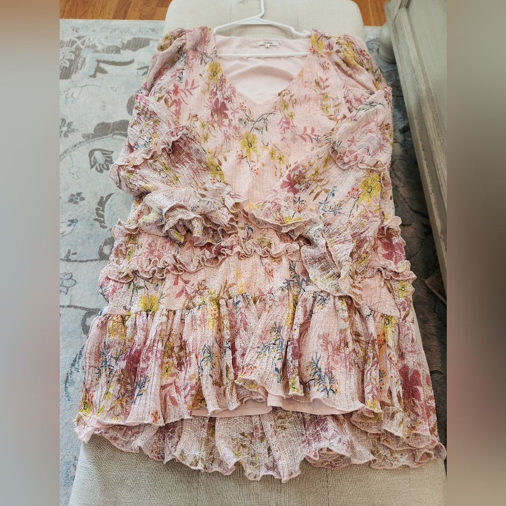 Tularosa Evelyn Dress In Lt Rose Floral View 5